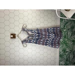 Olive & Oak Blue Geometric Pattern Top - Size - Medium